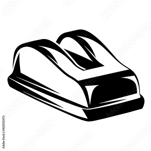 Minimalist black and white illustration of a tape dispenser on a white background
