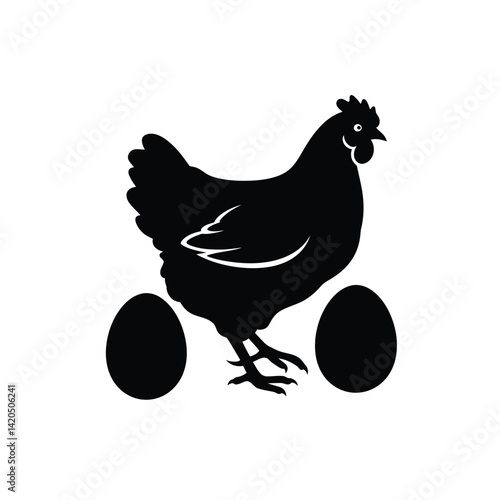hen with eggs