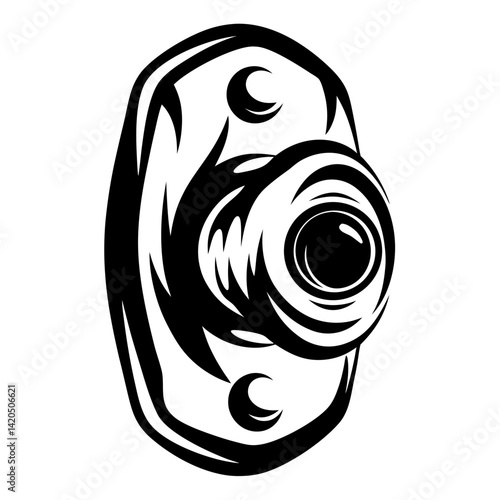 Abstract Artistic Door Knocker with Moon Accents and Swirling Design