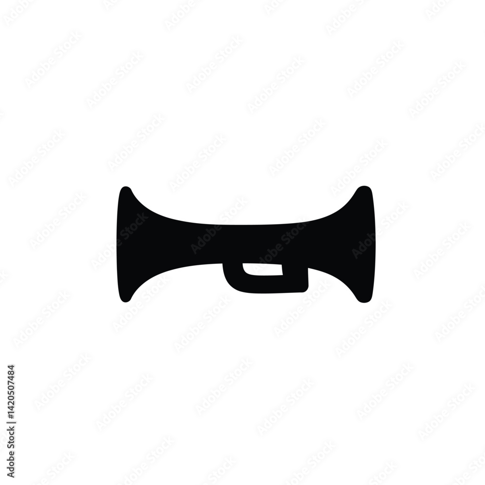 Abstract Dual Horn Silhouette Vector Illustration On A White Background Abstract Dual Horn Silhouette Vector Illustration On A White Background