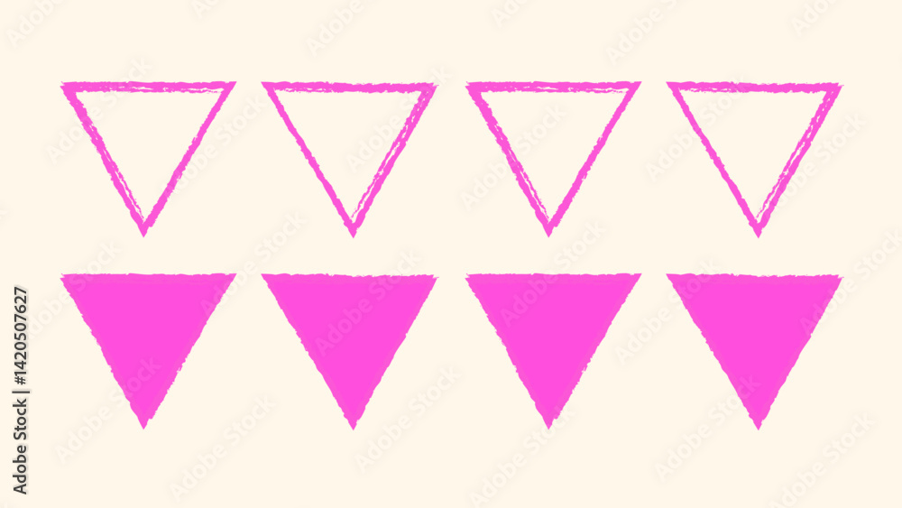 Versatile triangle shape pack. Sketchy hand drawn outlines, grungy paint textures, and pastel crayon doodles. Vector artwork Versatile triangle shape pack. Sketchy hand drawn outlines, grungy paint textures, and pastel crayon doodles. Vector artwork