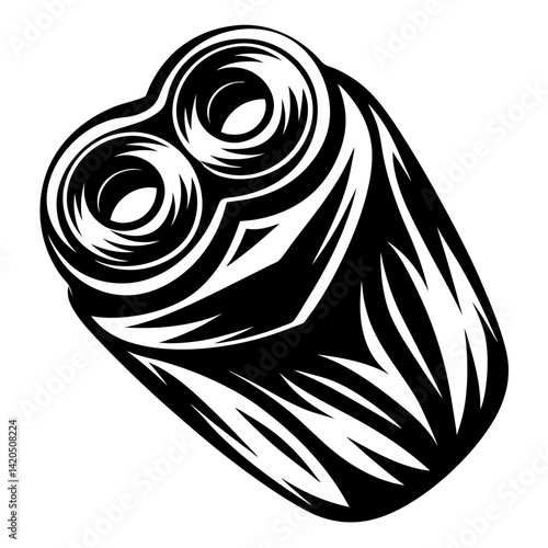 Striking Black and White Vector Illustration of a SidebySide Shotgun
