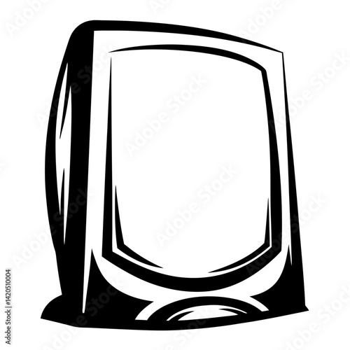 Monochrome old cathode ray tube monitor reminiscent of vintage computer technology