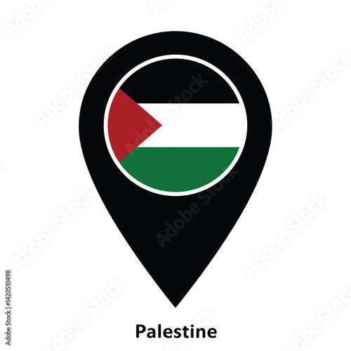 Free Download Palestine Flag Location Pin Icon Precise Geographical Position Marker Illustration - GFXLoad