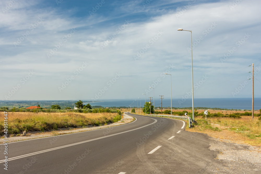 Highway of the Mount Olympus in Greece