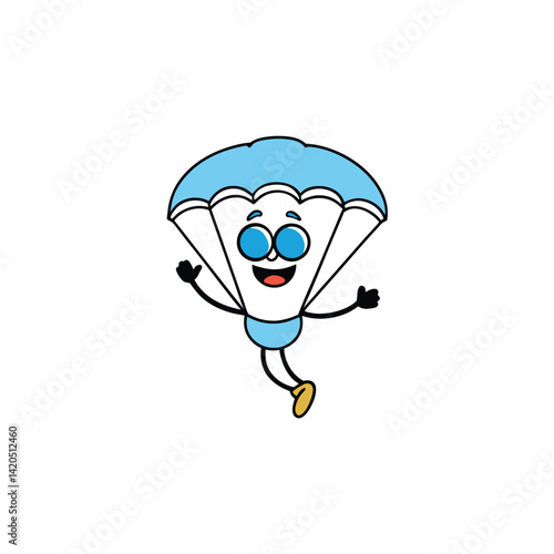 Energetic Cartoon Parachute And Skydiving Goggles
