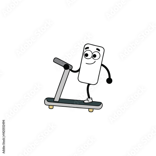Comedic Cartoon Treadmill With Roller Feet And Gl