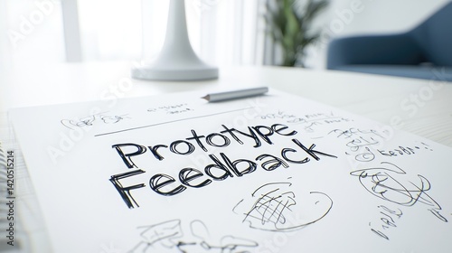 Prototype feedback document.  Detailed notes and sketches