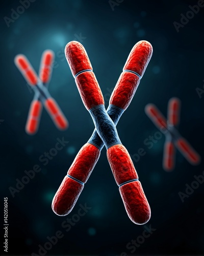 Obraz na płótnie 3D Illustration of Chromosomes Representing Genetics and DNA w salonie