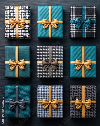 Obraz na płótnie Colorful Gift Boxes with Decorative Bows w salonie