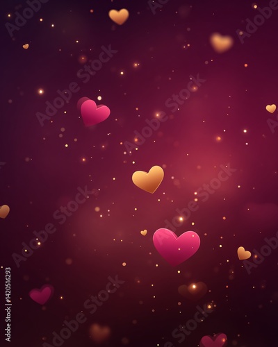 Colorful Hearts on a Soft Background for Romantic Themes