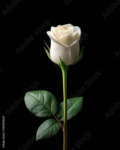 Obraz na płótnie Elegant white rose on a black background w salonie