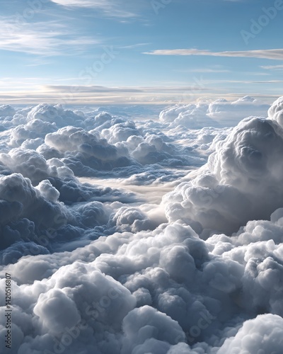 Fluffy Clouds Against a Blue Sky