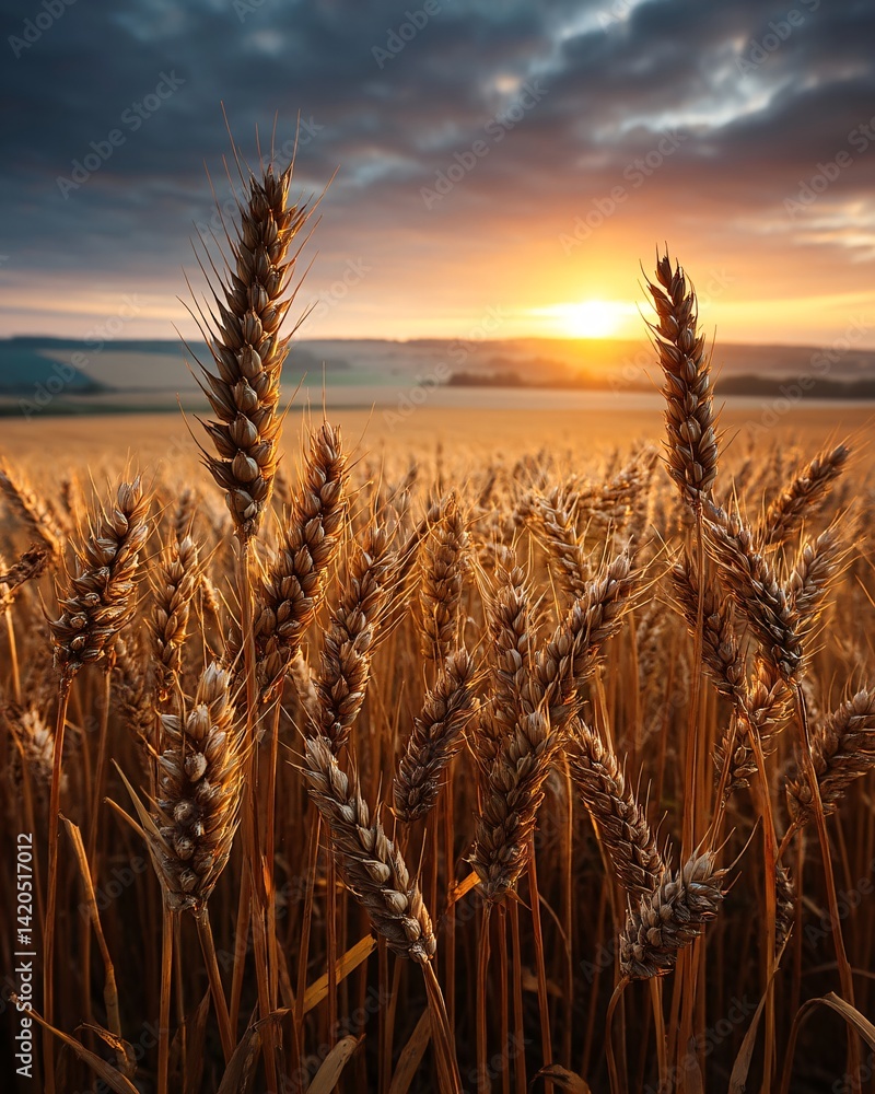 Golden Wheat Fields at Sunset
