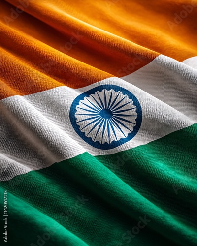 Indian National Flag with Vibrant Colors and Texture