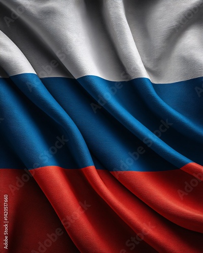 Obraz na płótnie Close-Up of the Russian Flag with Rich Textures w salonie