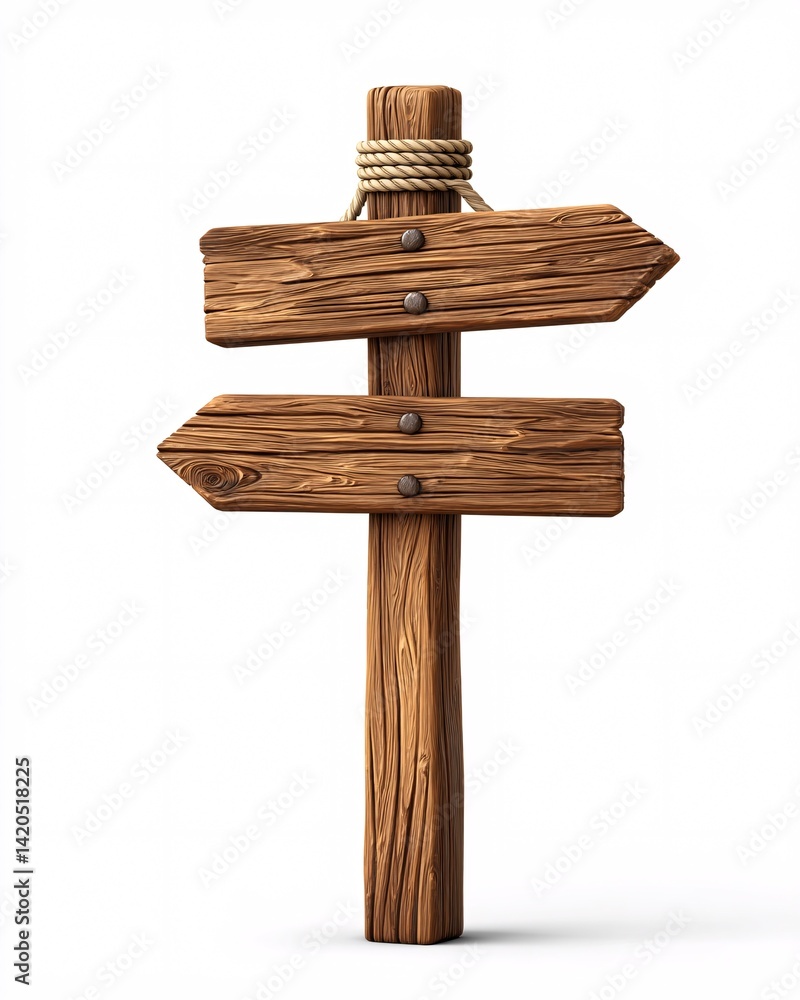 Wooden Signpost with Blank Arrows