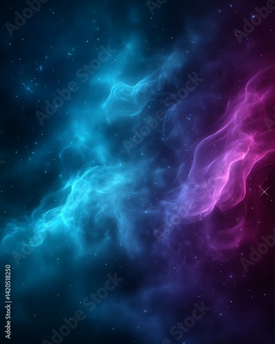 Obraz na płótnie Abstract cosmic nebula with vibrant swirling colors in the universe w salonie