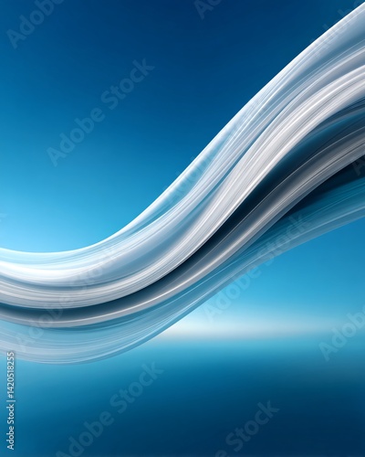 Obraz na płótnie Abstract Flowing Lines on Blue Background w salonie