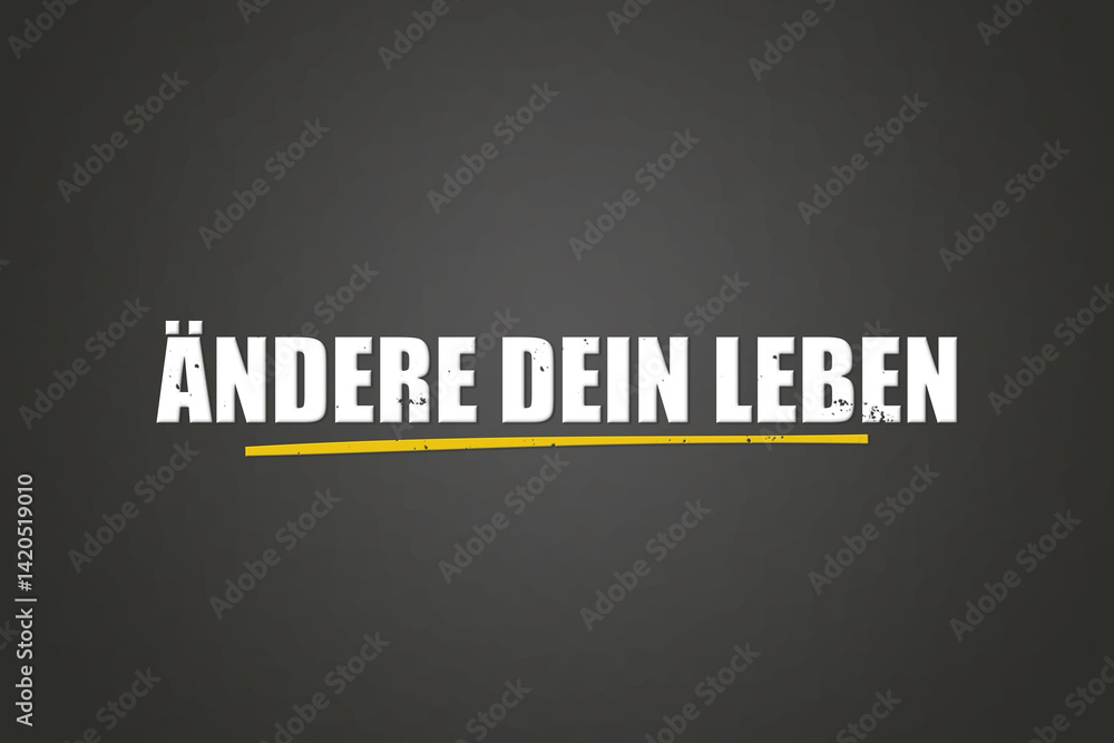 Obraz premium ?ndere Dein Leben (change your life) - A blackboard with white text.