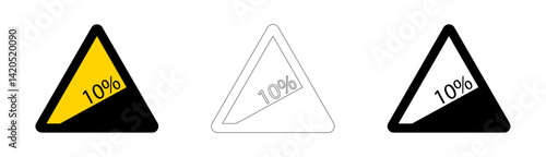 Steep Descent or Downhill Grade in vector format