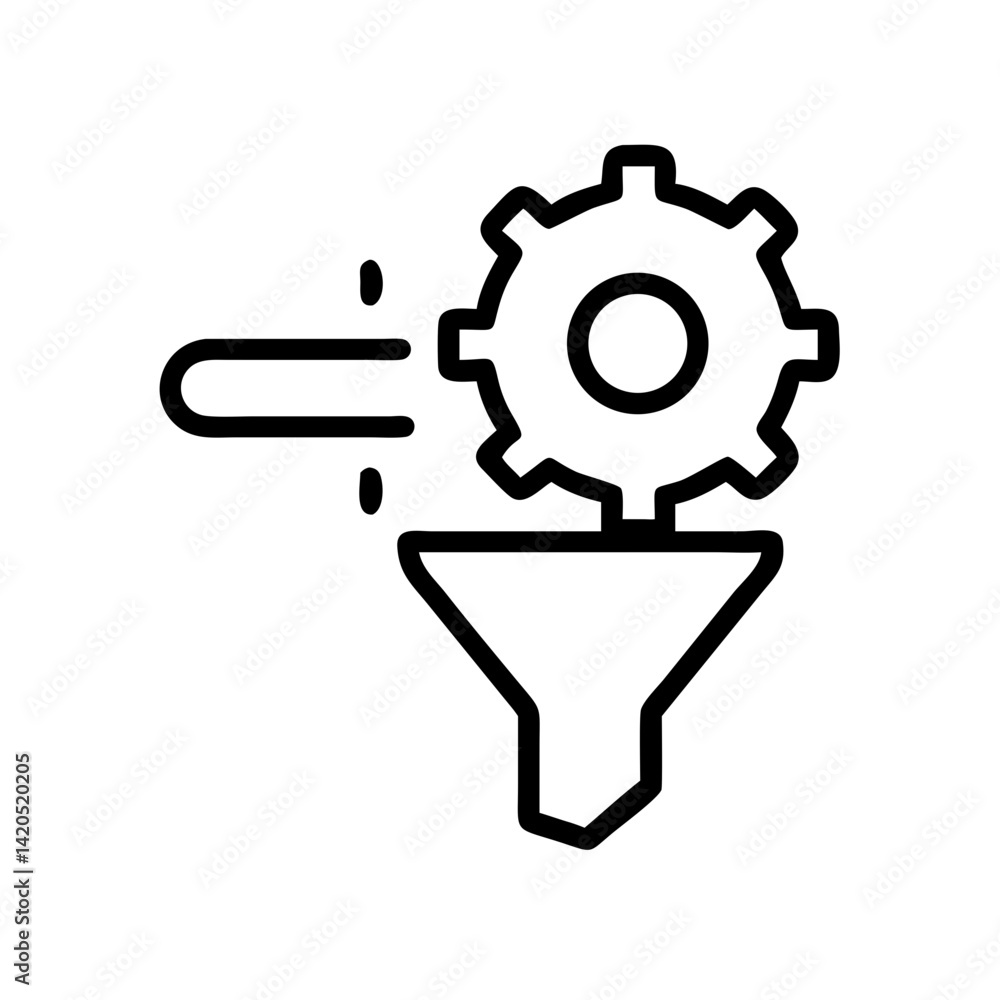 Icon of AI Content Generator with Gear Mechanism  