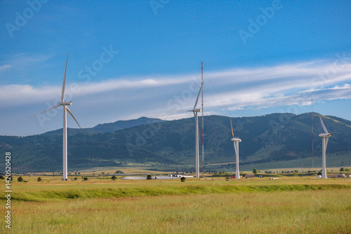 Wind turbines at a renewable energy lab in Colorado