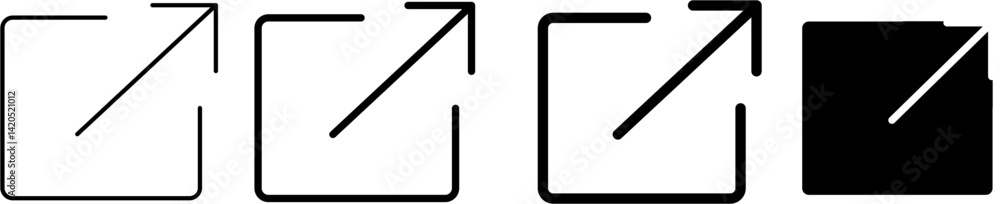 External links vector icon on a black and white color isolated on a background. For websites, business, online stores, etc. External links vector icon on a black and white color isolated on a background. For websites, business, online stores, etc.