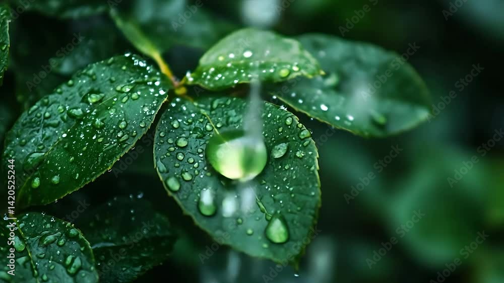 rain drops on a leaf rain drops on a leaf