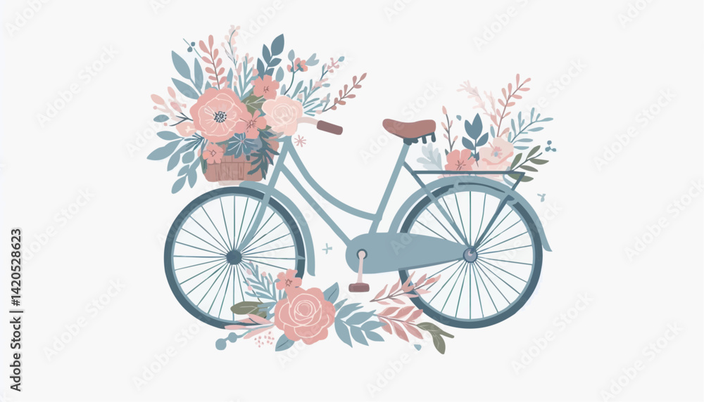 Fototapeta premium Bicycle and flowers