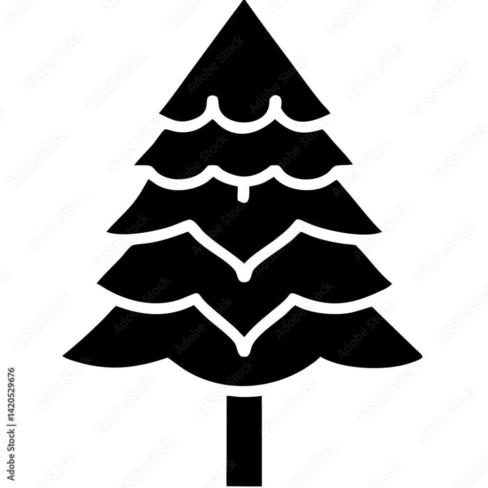 Fototapeta premium creative details Evergreen Tree icon vector illustration 