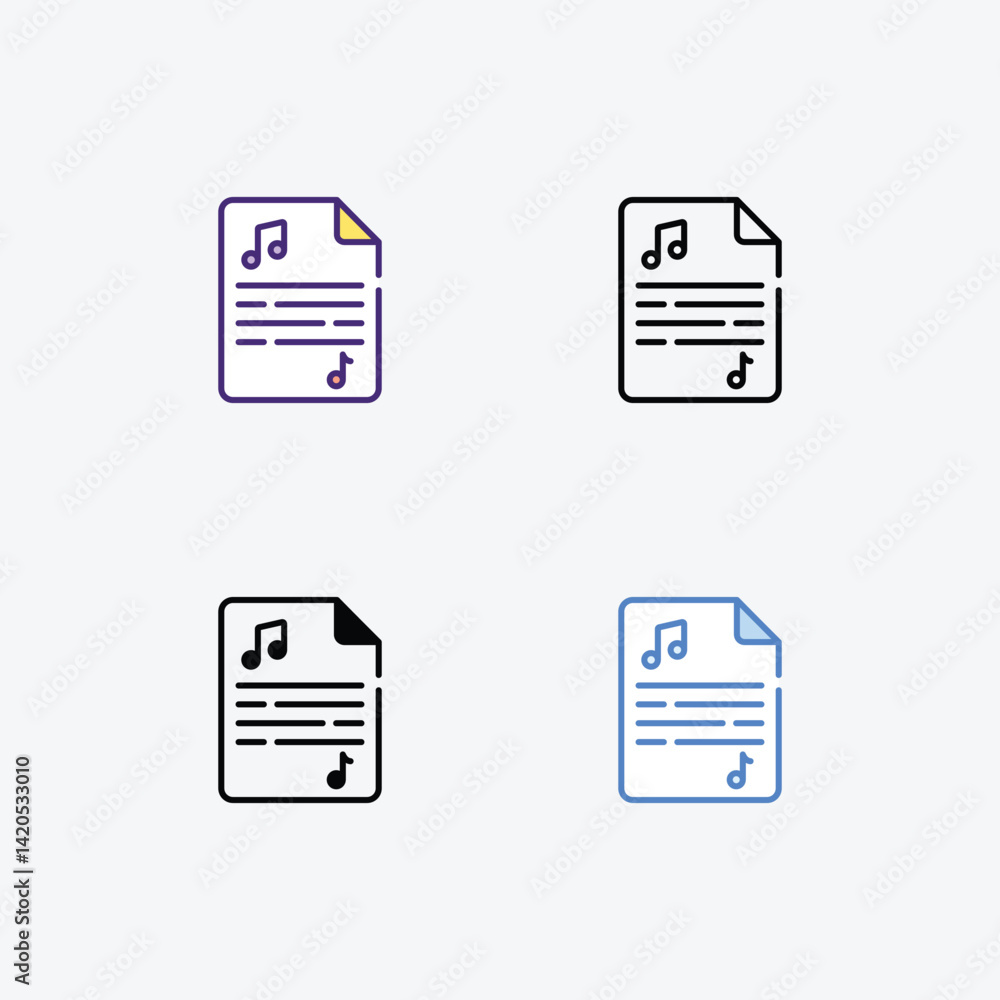 Sheet icons set in different style vector stock illustration Sheet icons set in different style vector stock illustration
