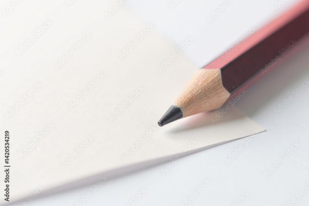 Close-up of ballot paper, pencil, isolated on white , white background, closeup, process Close-up of ballot paper, pencil, isolated on white , white background, closeup, process