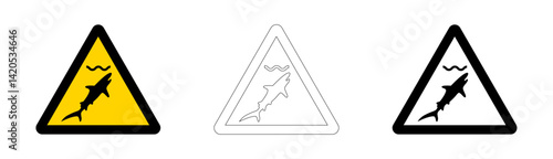 Shark Warning Sign in vector format