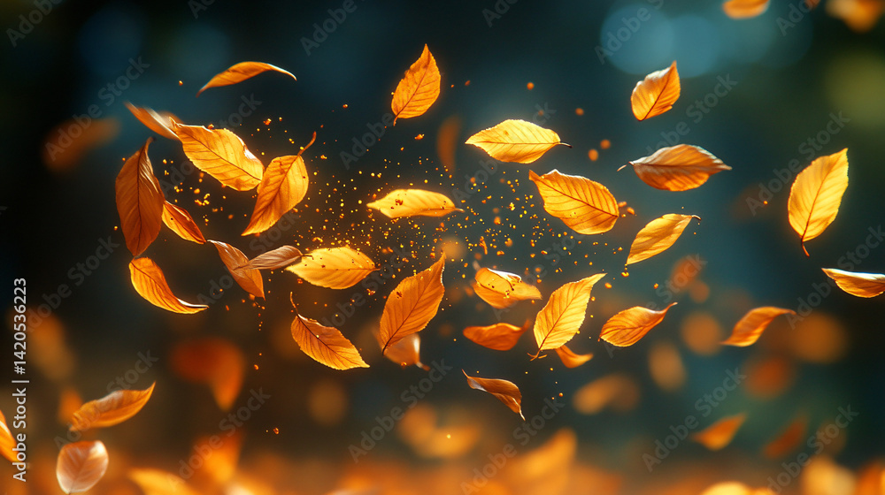 Whirling autumn leaves dance in nature's splendor forest background high-quality image vibrant atmosphere close-up perspective seasonal transformation Whirling autumn leaves dance in nature's splendor forest background high-quality image vibrant atmosphere close-up perspective seasonal transformation