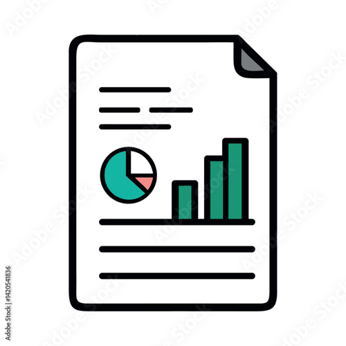 Accounting Software Pie Chart Document Financial Report Dashboard Icon