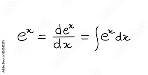Exponential function differentiation and integration. Exponential of x.