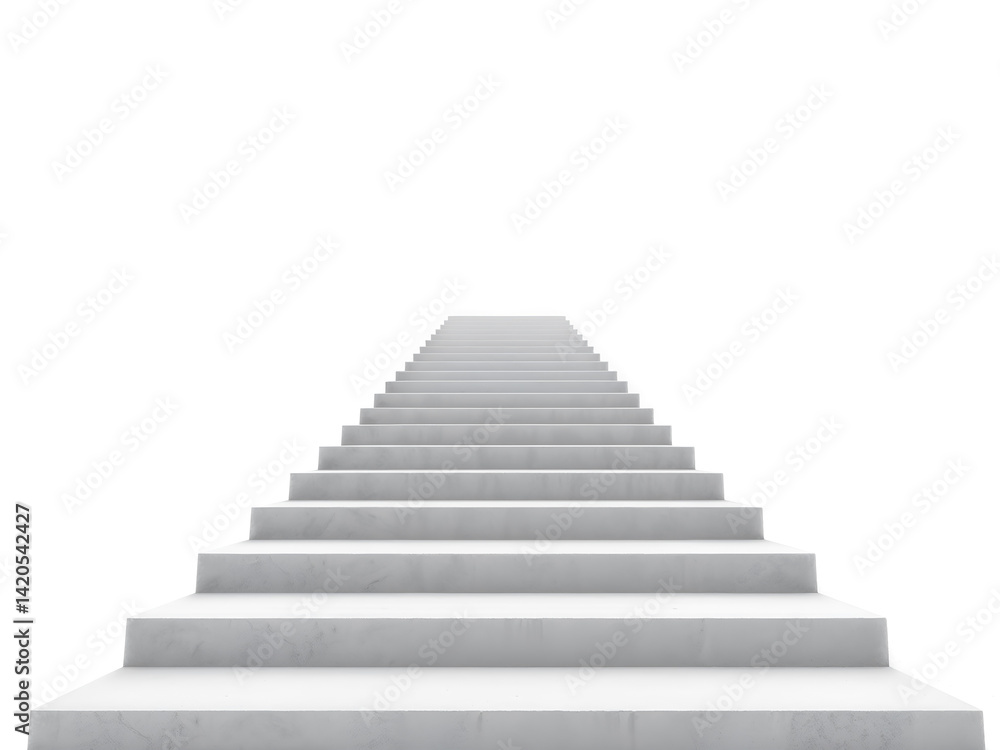Wide white stairs in symmetrical layout, great for design or metaphoric themes like growth or progress. Generative AI Wide white stairs in symmetrical layout, great for design or metaphoric themes like growth or progress. Generative AI