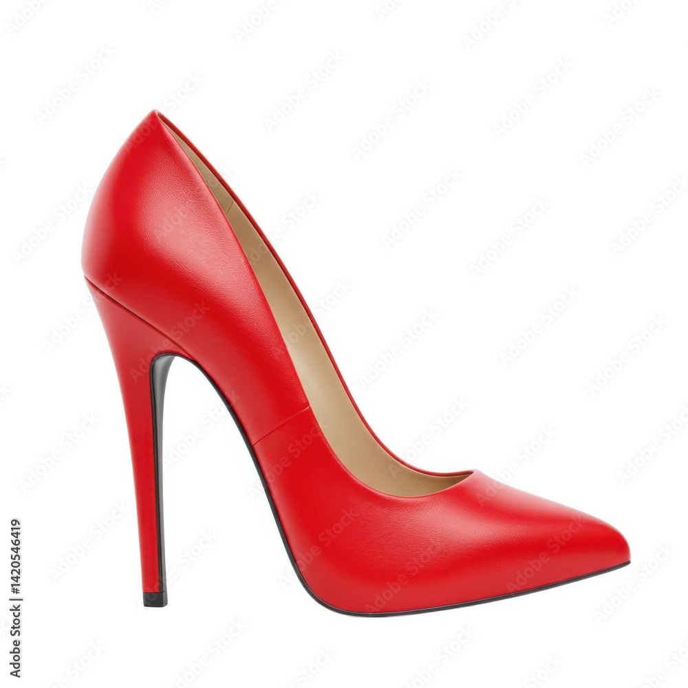 Obraz premium Red high heel shoe isolated on white background