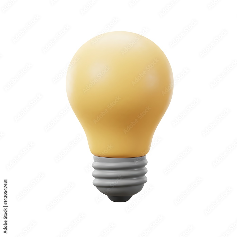 A Single Yellow Lightbulb, a Symbol of Ideas A Single Yellow Lightbulb, a Symbol of Ideas
