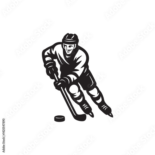 Photography ice hockey player