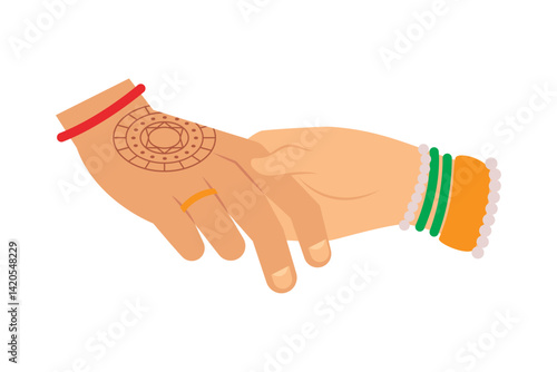 Indian Wedding Hands Couple Unity Traditional