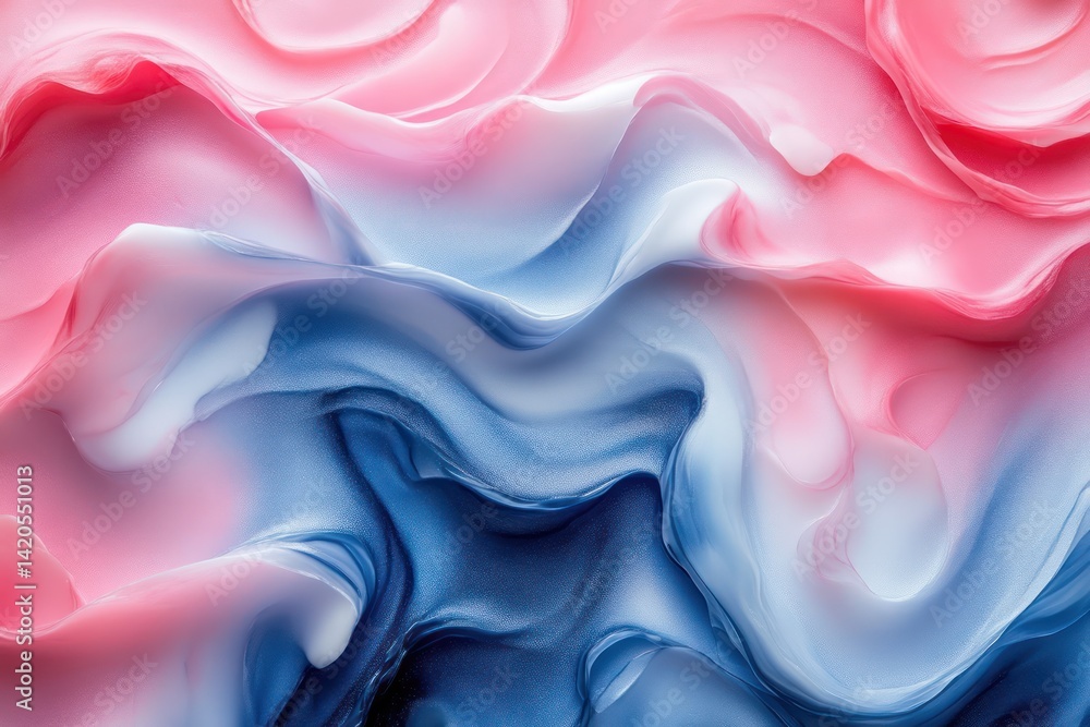 Obraz premium Abstract Fluid Art in Pink and Blue A Mesmerizing Blend of Colors for Creative Projects