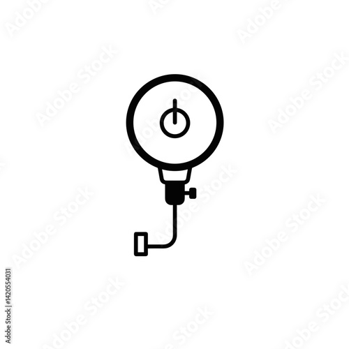 Gas Leak Detector Icon, Minimalist Black & White Line Art - Smart Home Safety & Hazard Alert Sensor Concept for Security System UI, Safety App Interface