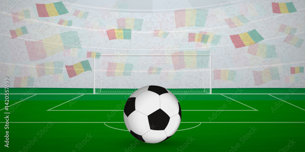 Guinean Football Arena Full of Fans with National Flags, Sports Event Illustration. Guinean Football Arena Full of Fans with National Flags, Sports Event Illustration.