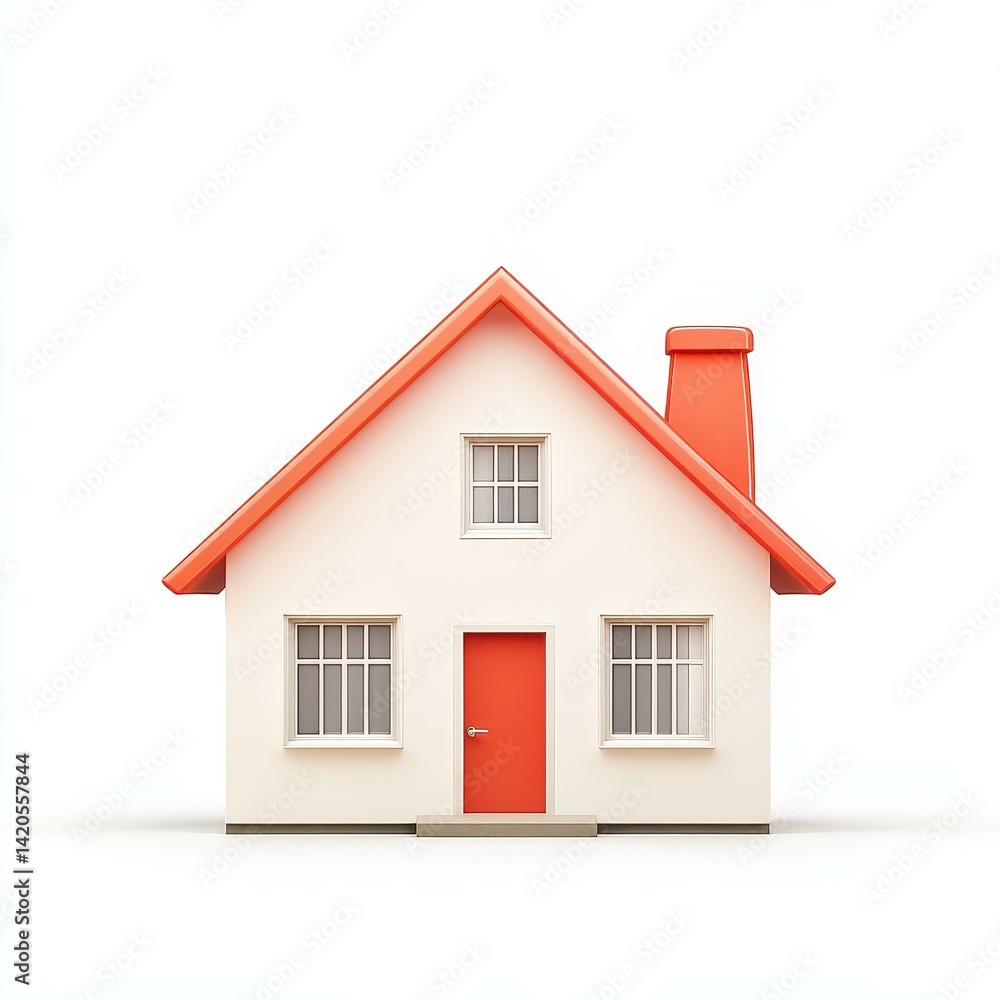Charming small house against a clean white backdrop, perfect for showcasing minimalism and tranquility. Charming small house against a clean white backdrop, perfect for showcasing minimalism and tranquility.