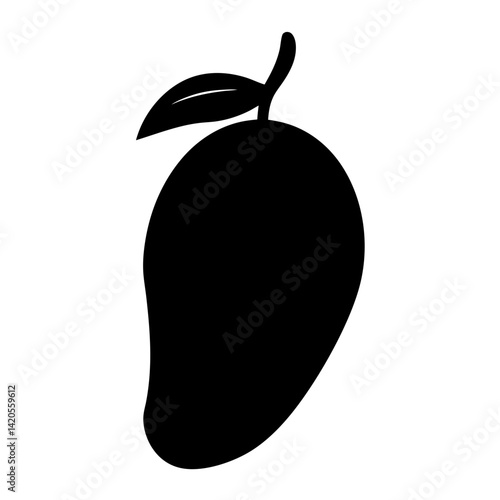 mango fruit minimalist silhouette vector icon - for graphic design projects mango, Modern Artwork.