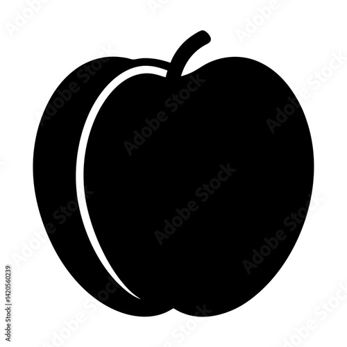 nectarine fruit minimalist silhouette vector icon - for graphic design projects nectarine, Modern Artwork.
