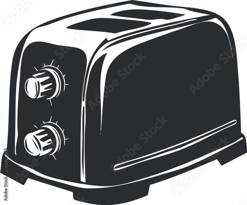 A sleek electric toaster designed for making toast quickly and efficiently in the kitchen.