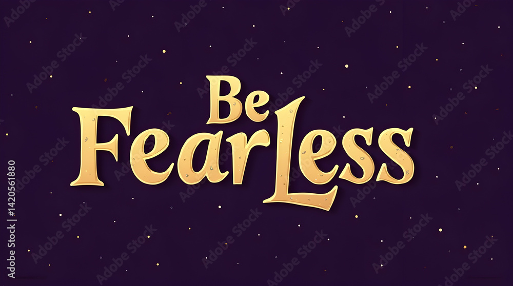 Bold “Be Fearless” in Purple and Gold Bold “Be Fearless” in Purple and Gold